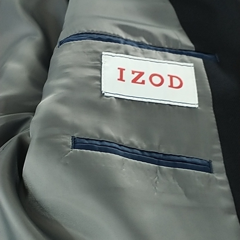 IZOD Classic Two Button Navy Blazer Fully Lined 50Reg - Picture 10 of 13
